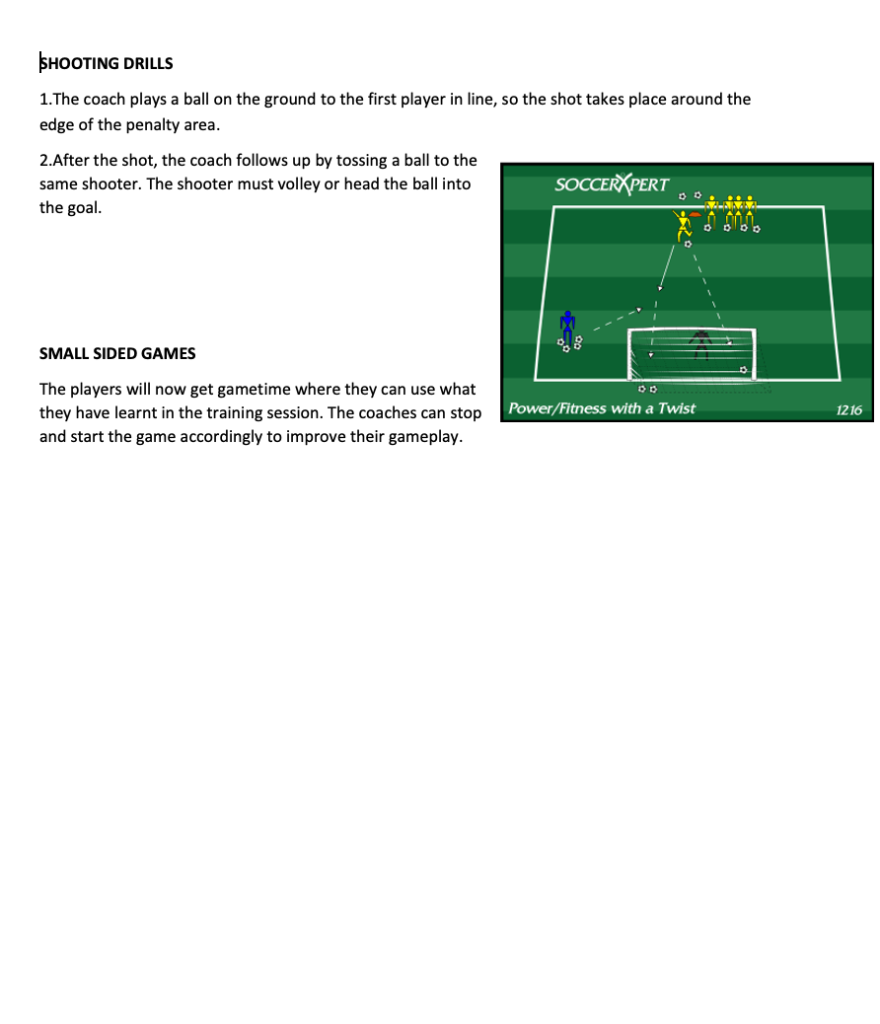 Shooting Drills and Small Sided Games