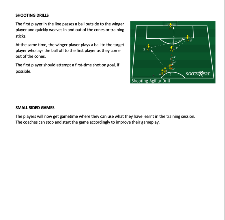 Shooting Drills and Small Sided Games
