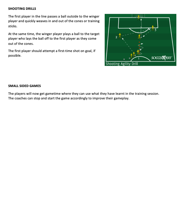 Shooting Drills and Small Sided Games