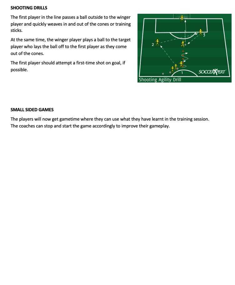 Shooting Drills and Small Sided Games