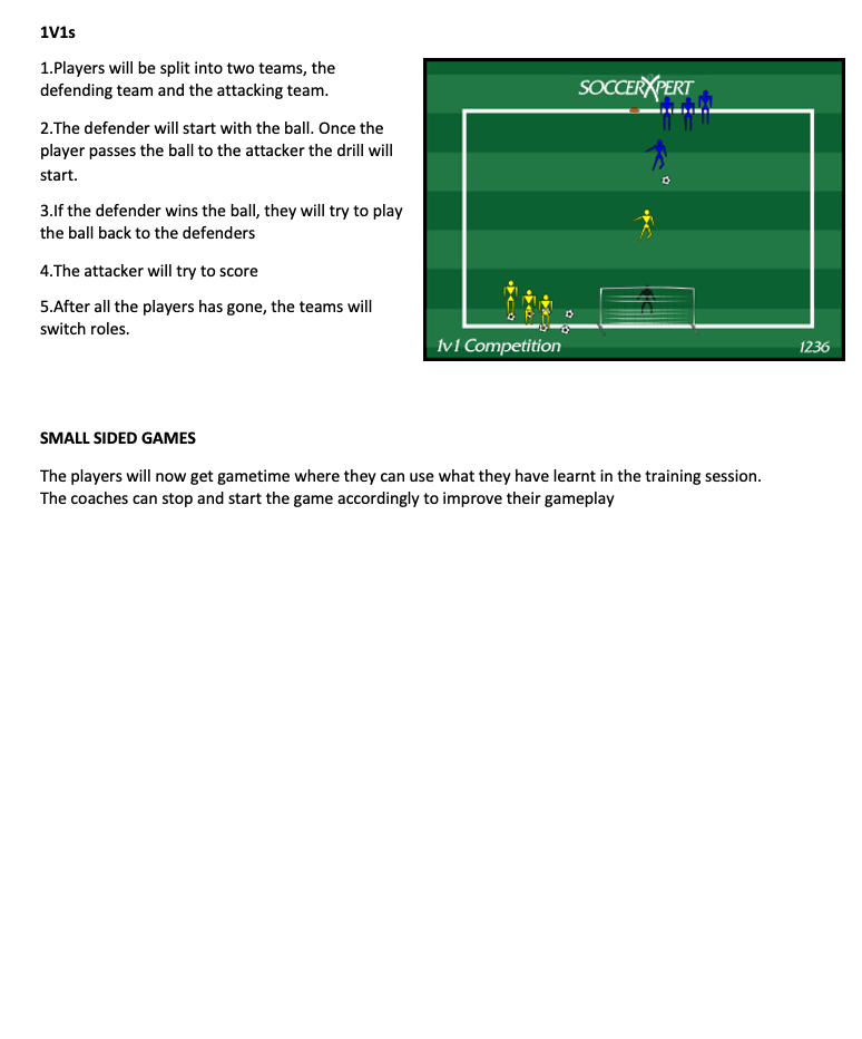 1v1 Competition and Small Sided Games