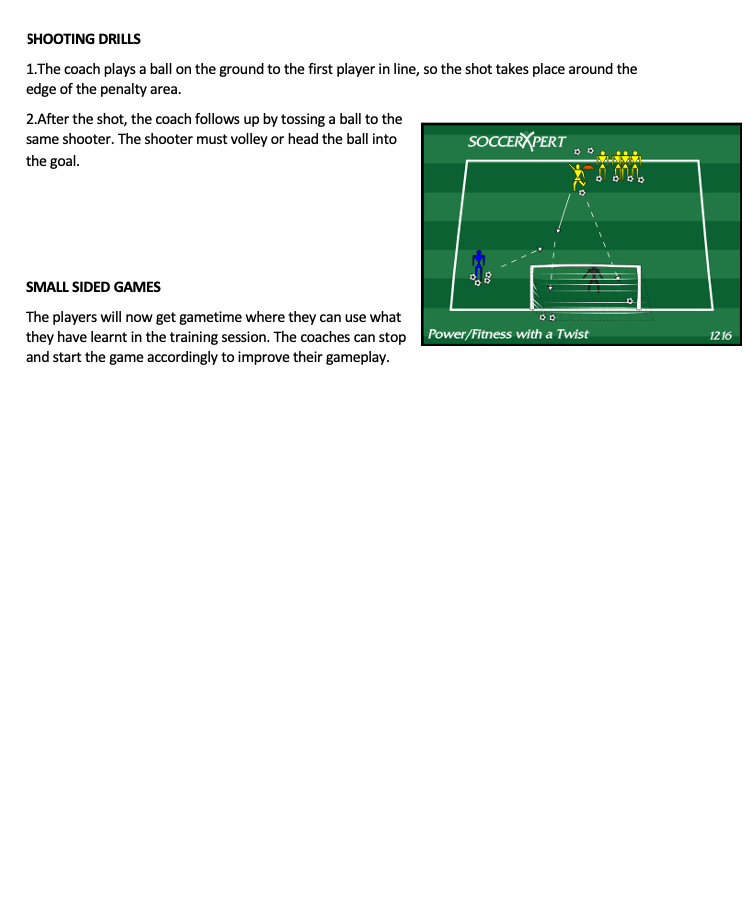 Shooting Drills and Small Sided Games