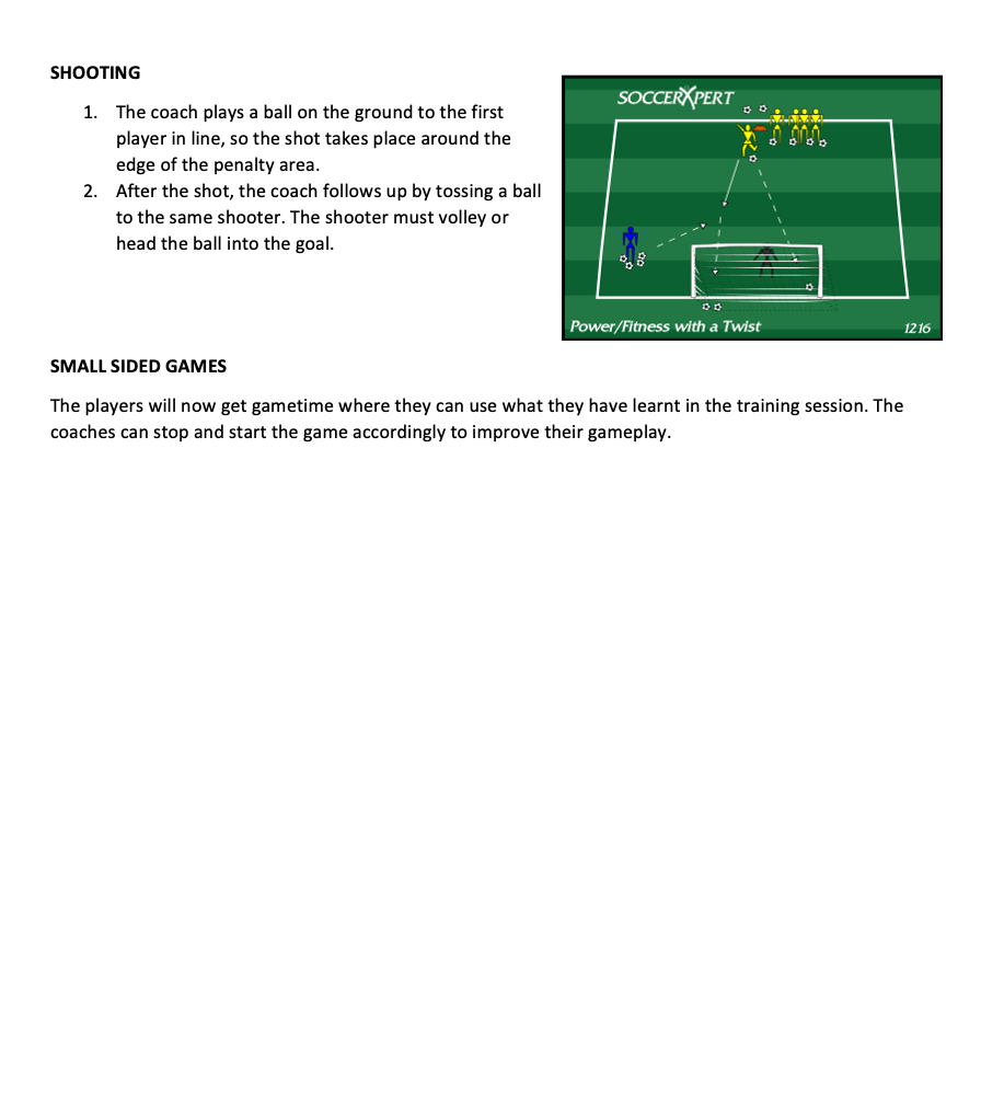 Shooting Drill and Small Sided Games