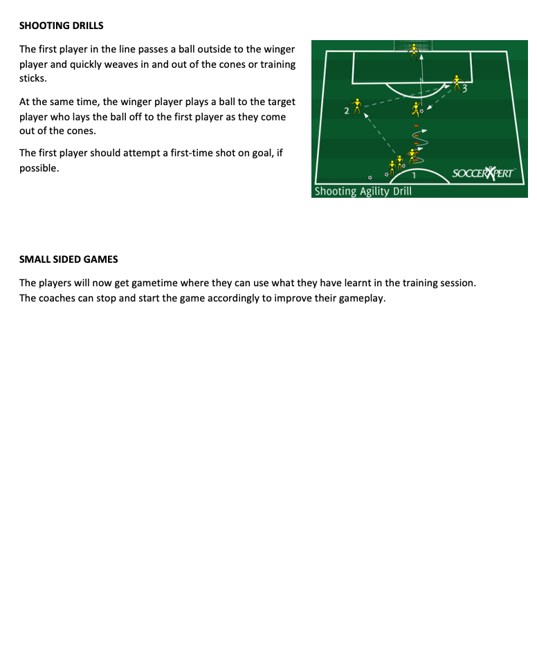Shooting Drills and Small Sided Games