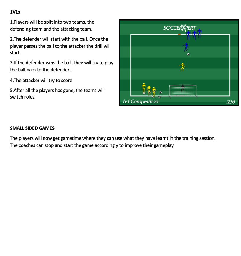 1v1s and Small Sided Games