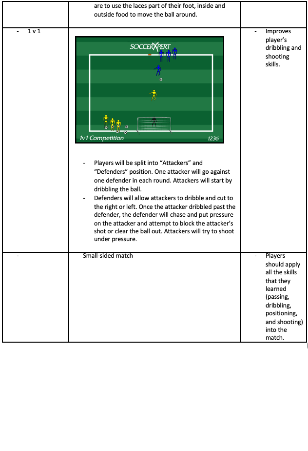 1v1 Competition and Small-sided Match