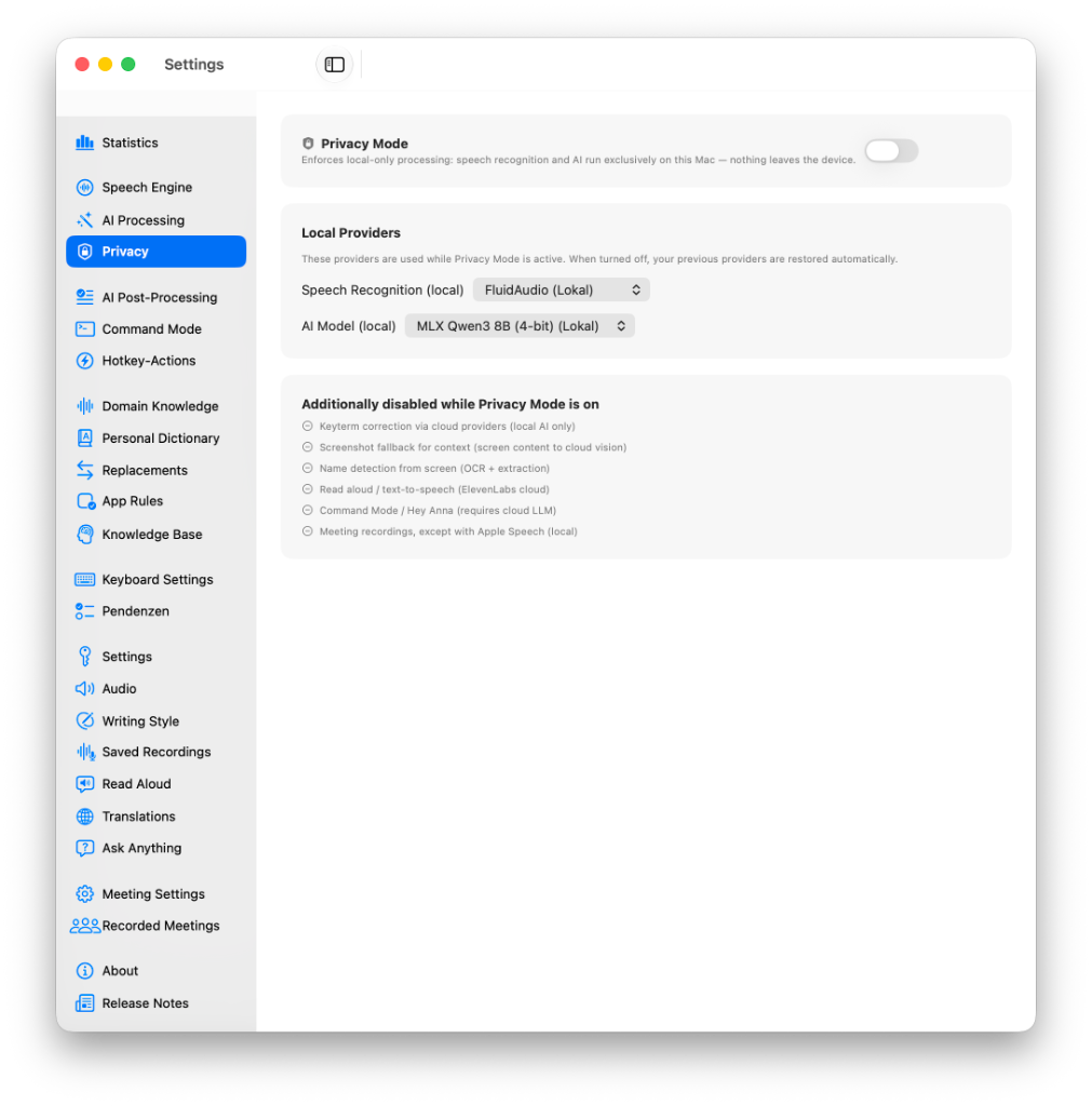 Modo de privacidade