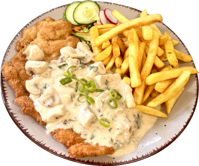 Schnitzel mit Champignonsauce