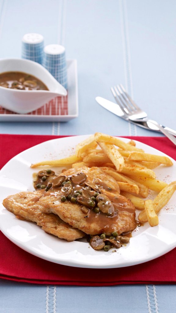 Putenschnitzel mit Bratensauce