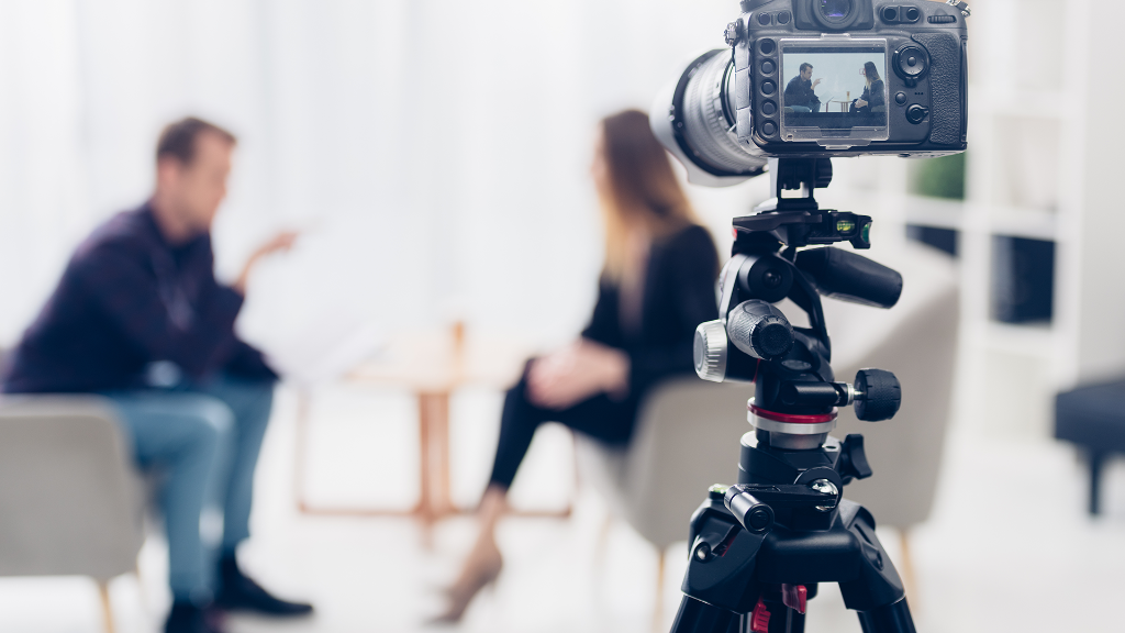 San Diego corporate interview filming setup