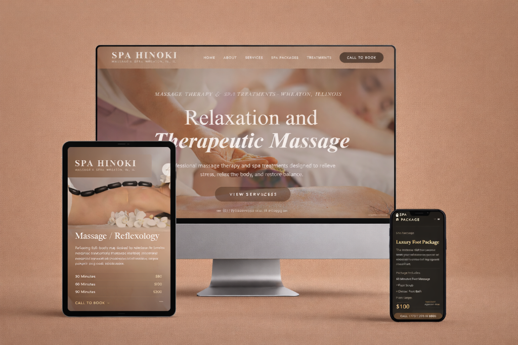 Spa Hinoki website design by MP Digital