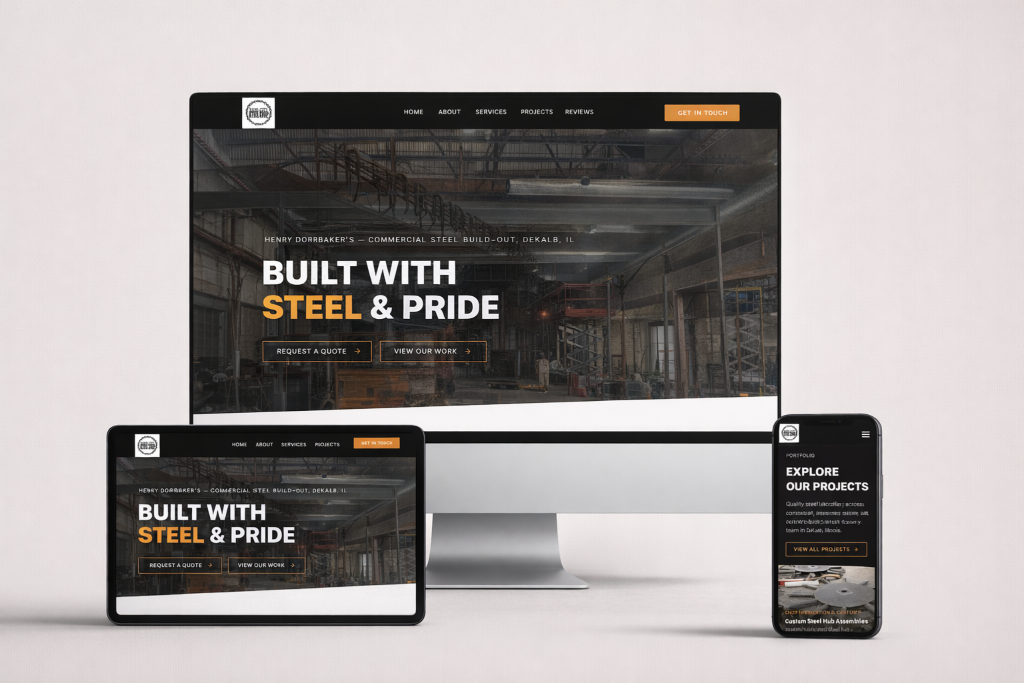 Barb City Steel website design by MP Digital