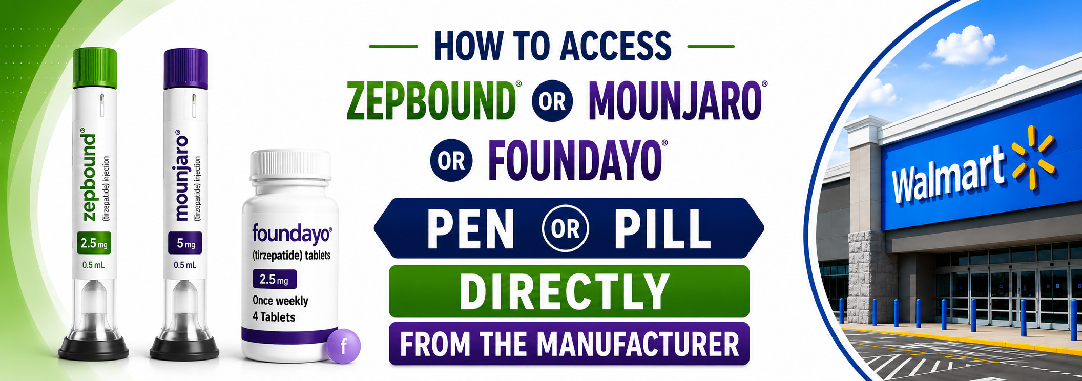 How to Access Zepbound, Foundayo, Mounjaro Directly from the Manufacturer or through Walmart Retail Pickup