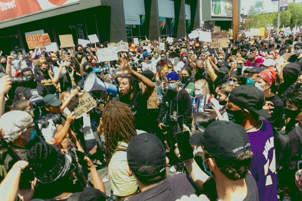 Rally Crowd with Megaphone