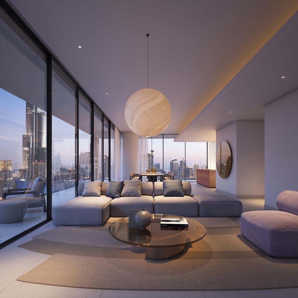 3-bedroom living room interior at Inaura