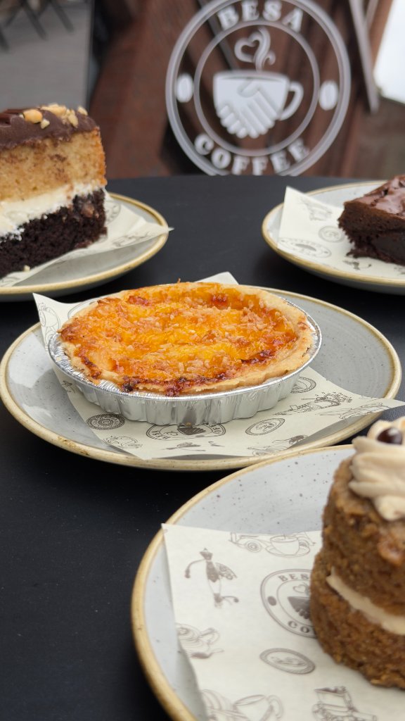 Caramelised Peach Coconut Tart