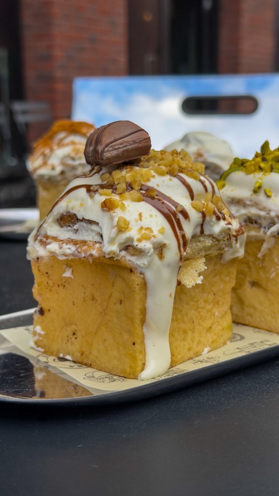 Large Kinder Chocolate Cinnamon Bun