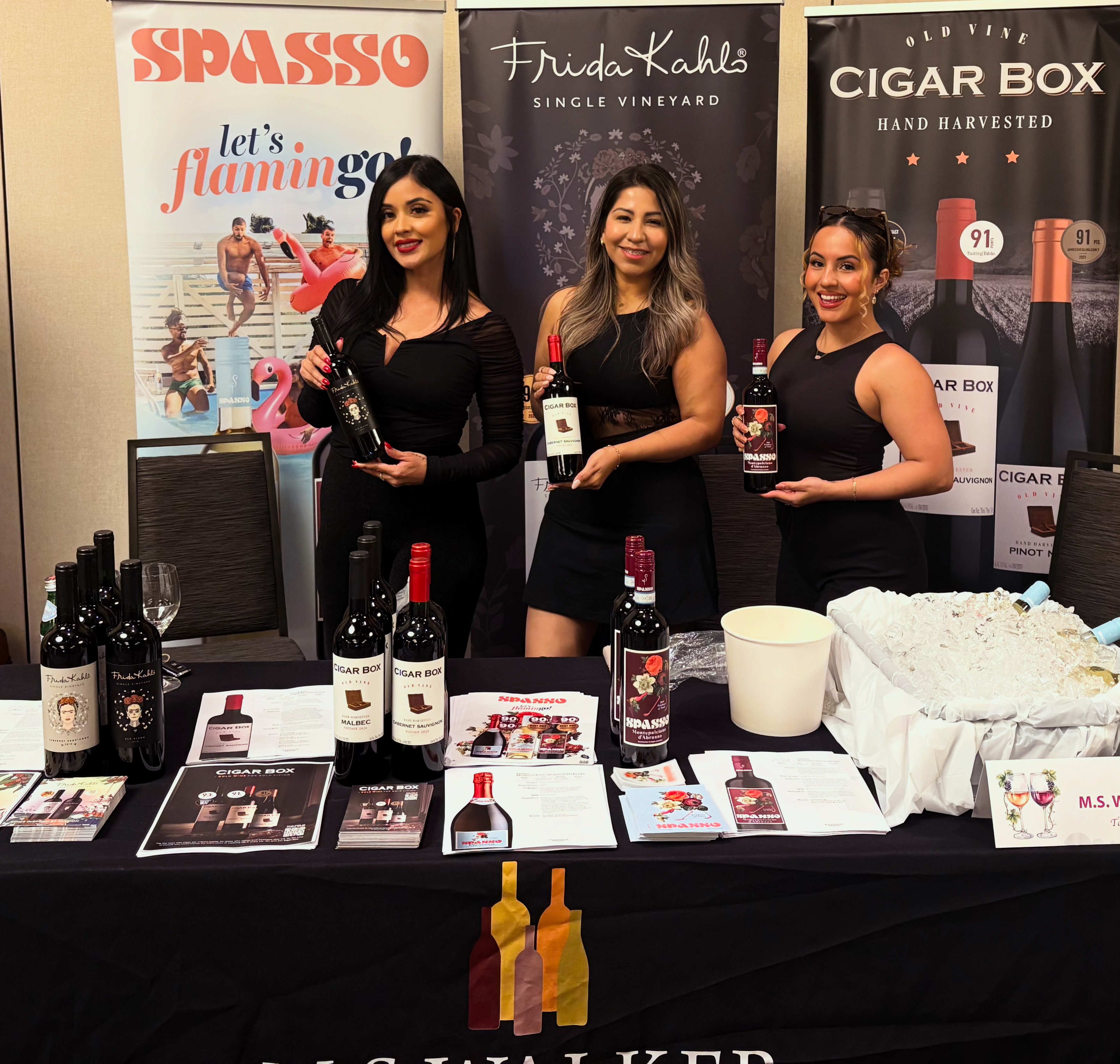 Wine portfolio tasting display
