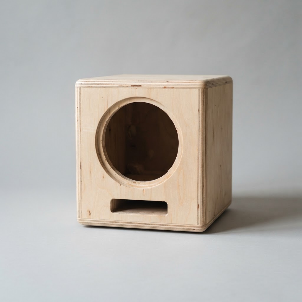 Square Enclosures CNC cut from birch plywood