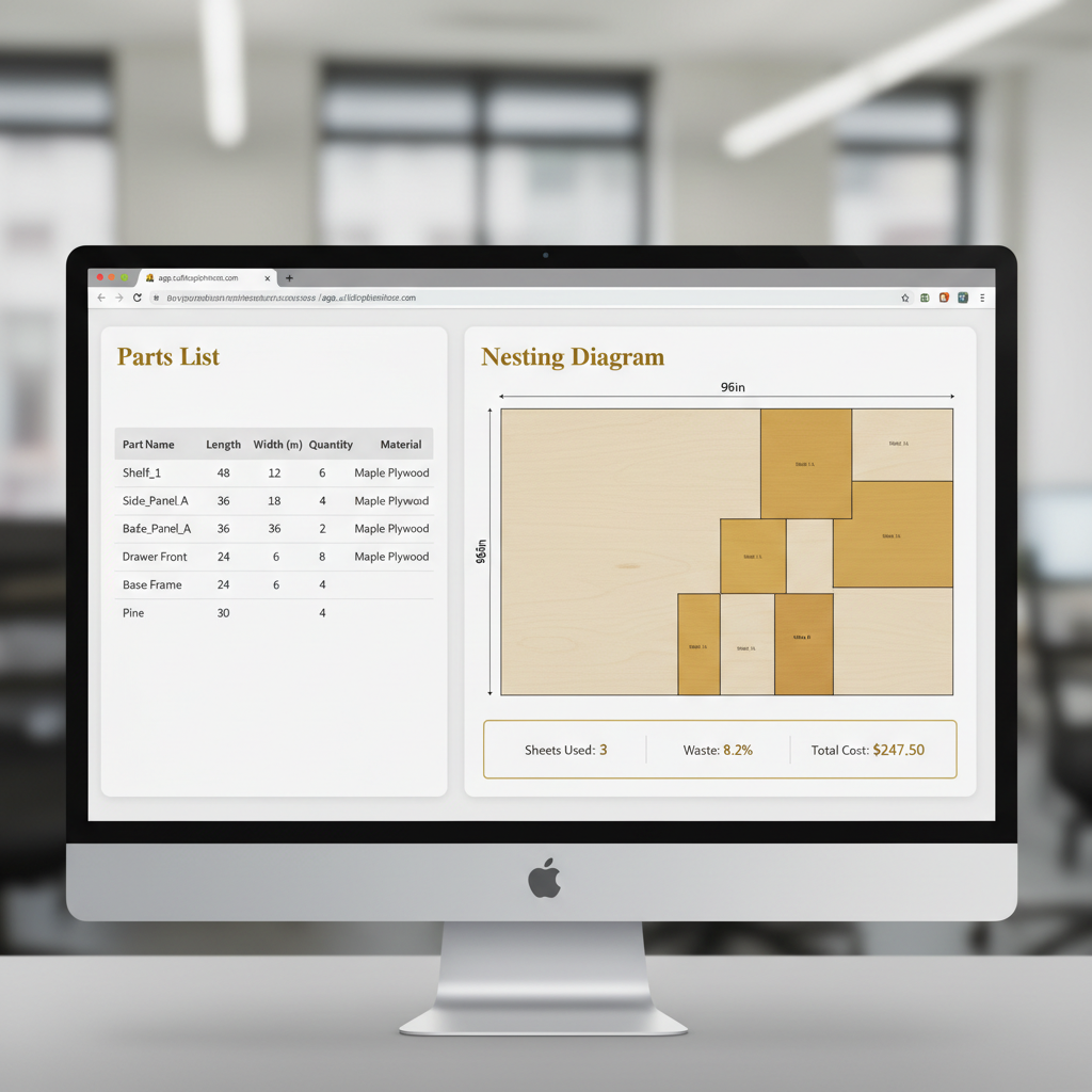 Cut List Optimizer interface preview