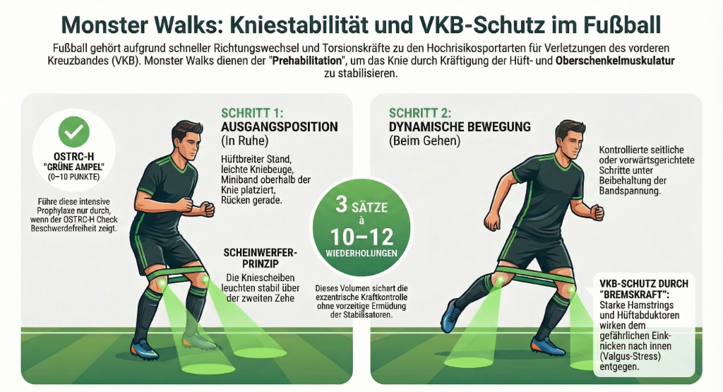 Monster Walks: Kniestabilität und VKB-Schutz im Fußball