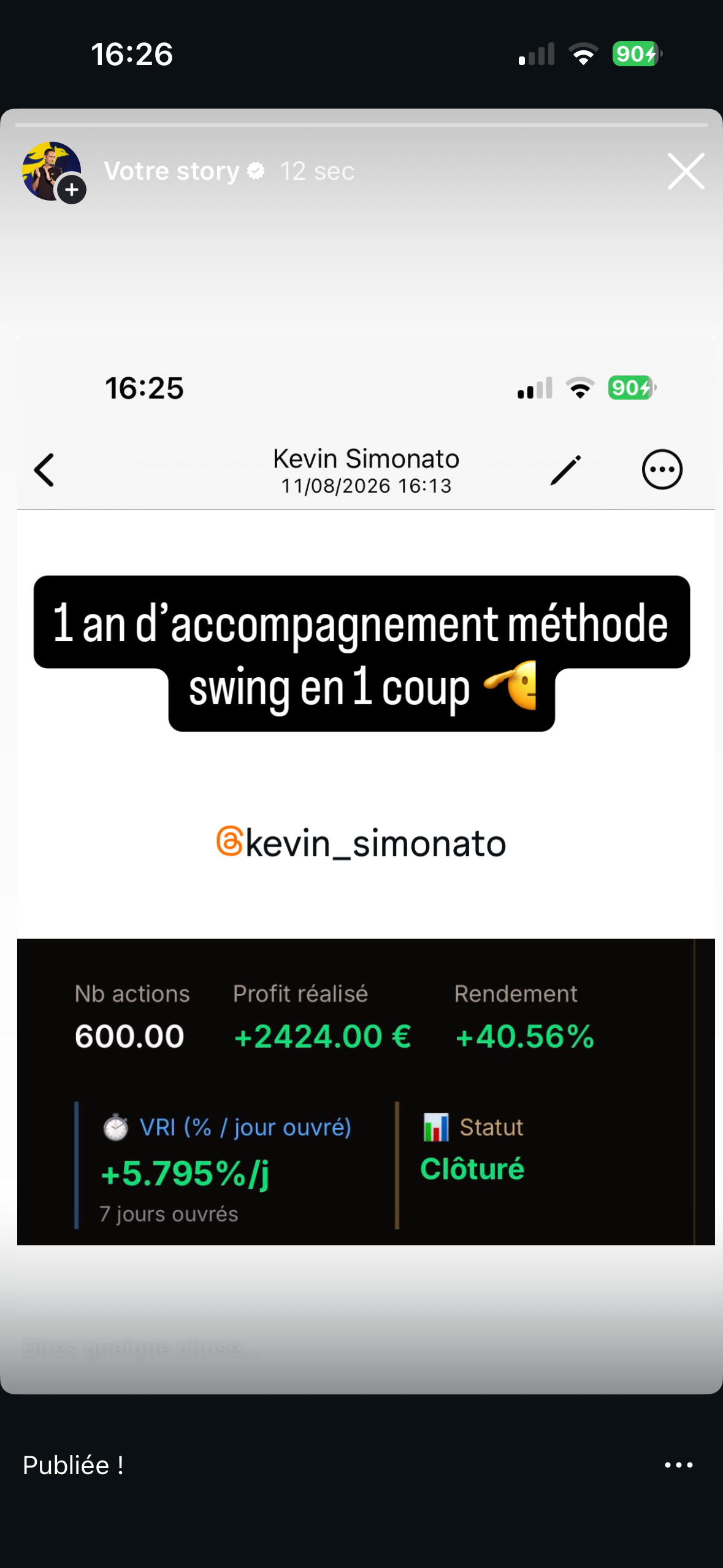 "1 an d'accompagnement méthode swing en 1 coup 🪙" · kevin_simonato