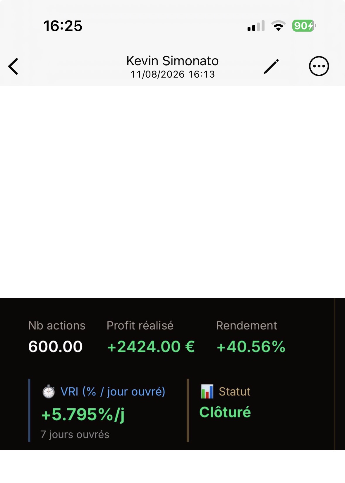 Kevin Simonato — +2424€ +40,56% · VRI 5,795%/j clôturé