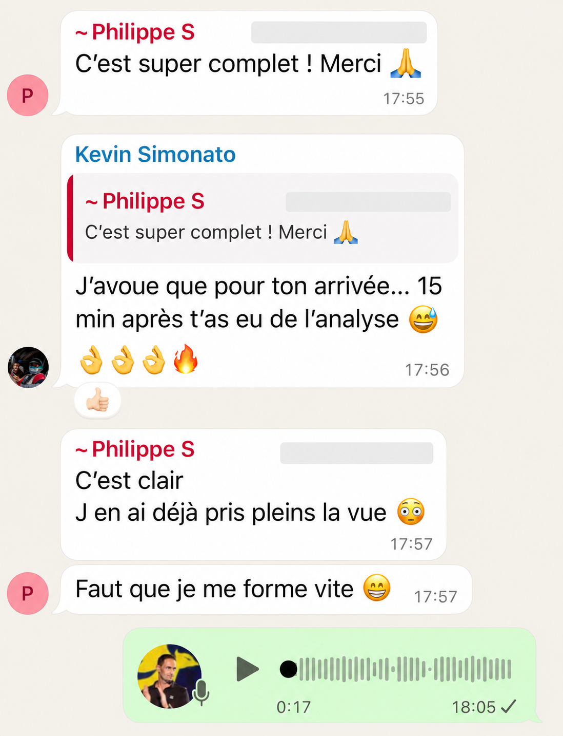 Philippe S — 15 min après l'arrivée, déjà de l'analyse 🔥