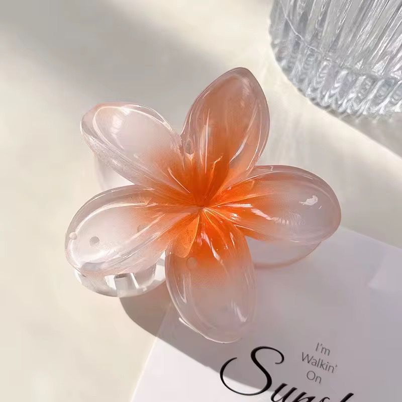 Flower Claw Clip - Peach