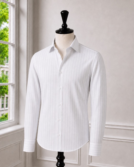 Blue Grey Pinstripe Shirt