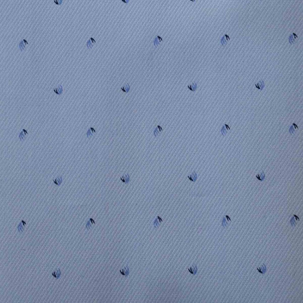 Light Blue w/ Bird Motif Twill Shirt
