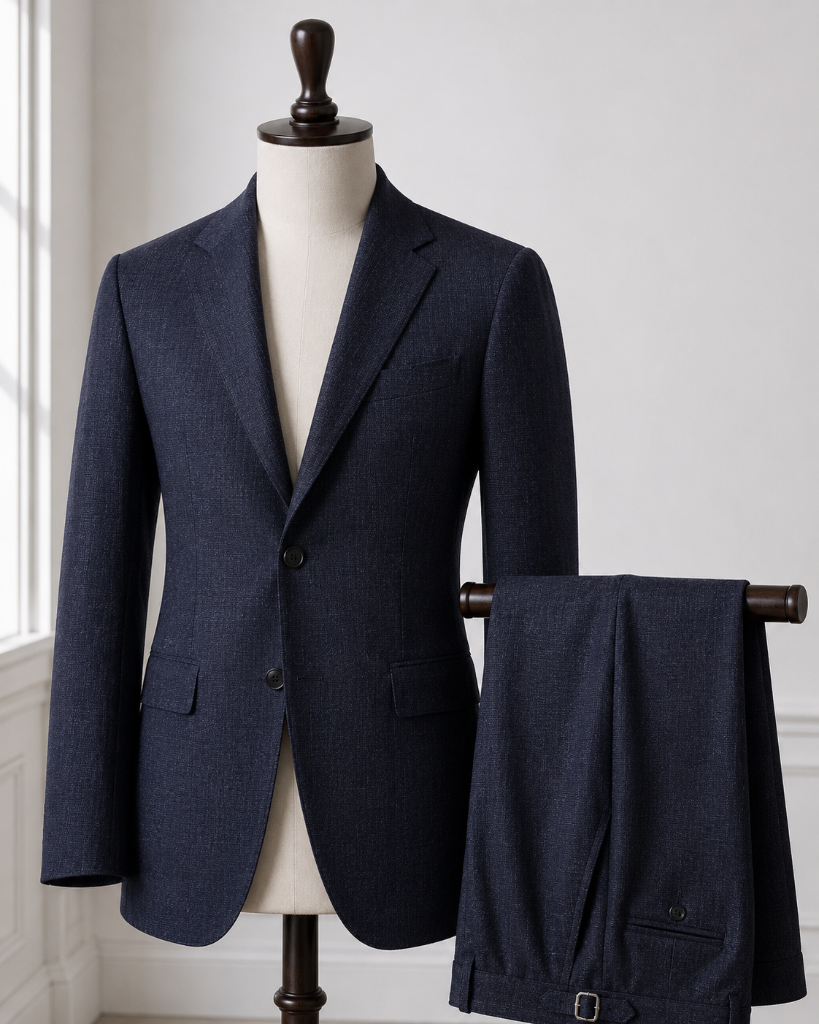 Navy Solid Satin Pants