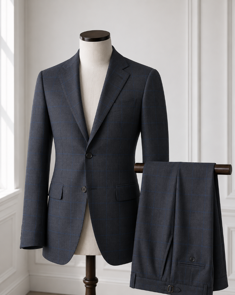 Charcoal Windowpane Twill Suit