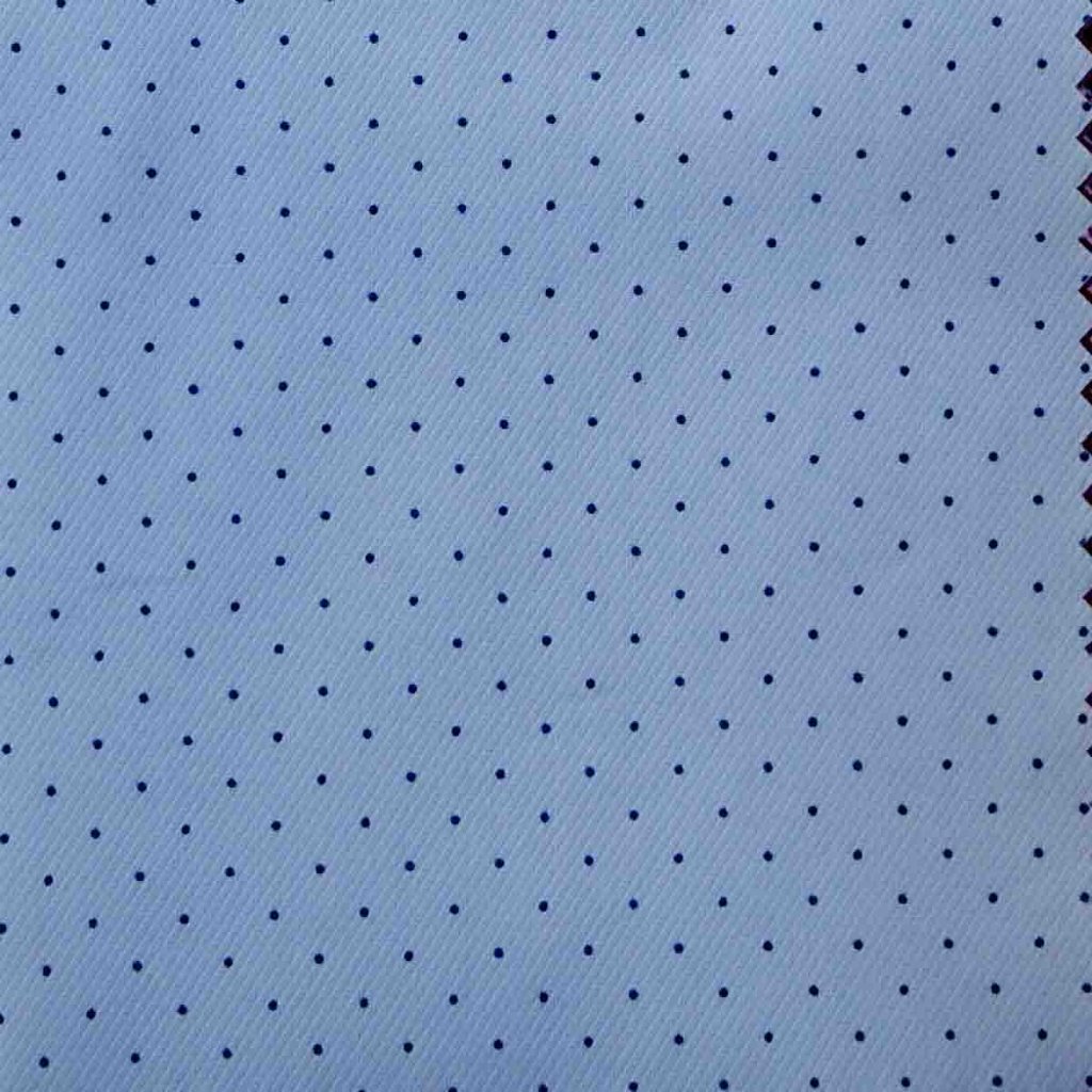 Light Blue w/ Navy Dots Twill Shirt