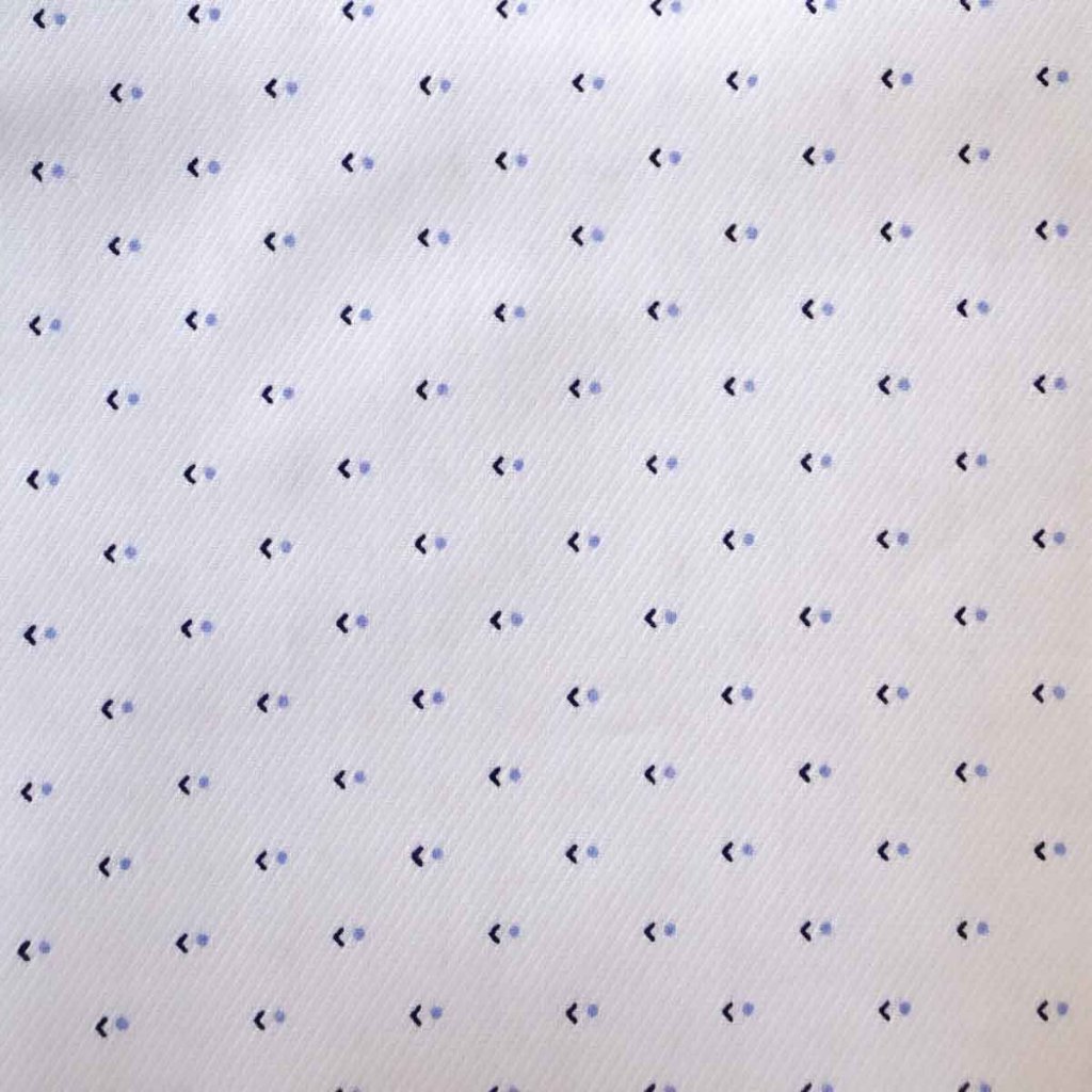 White w/ Blue Arrow Motif Twill Shirt