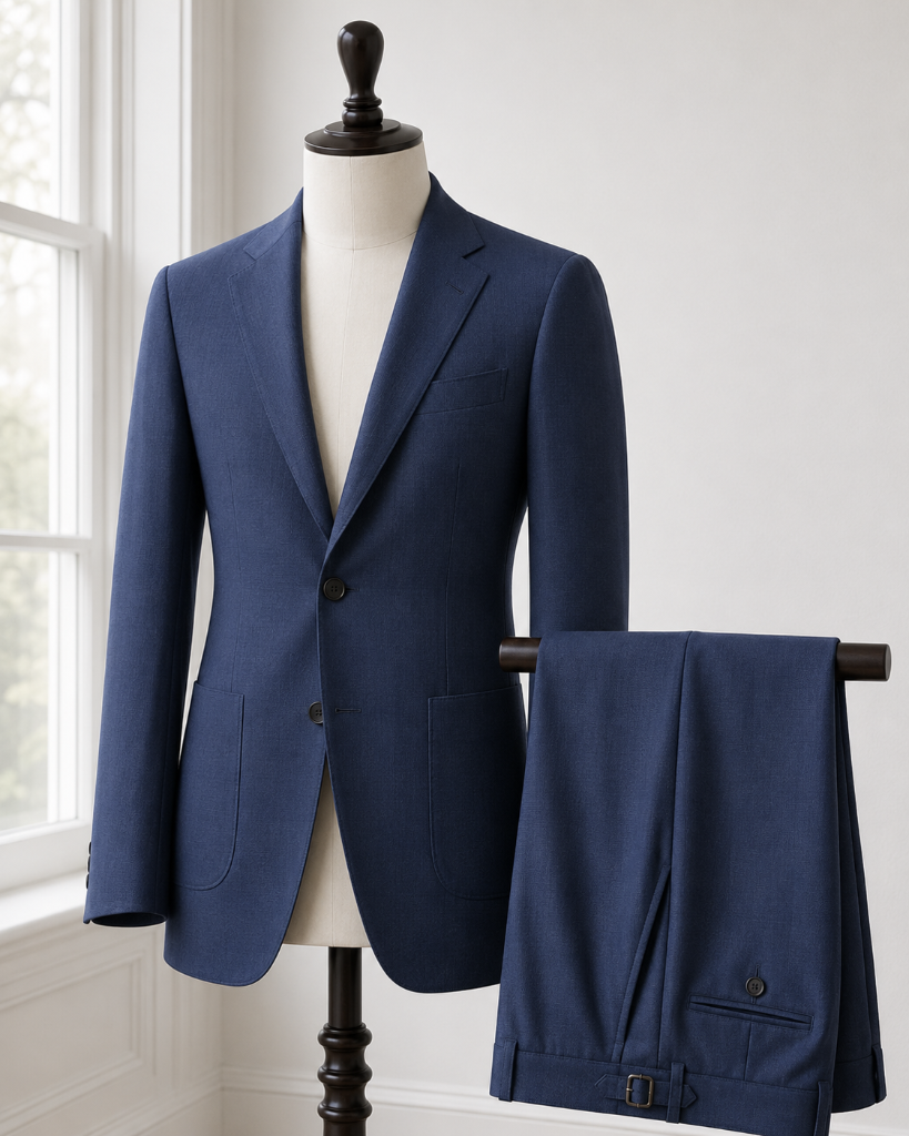 Blue Solid Suit