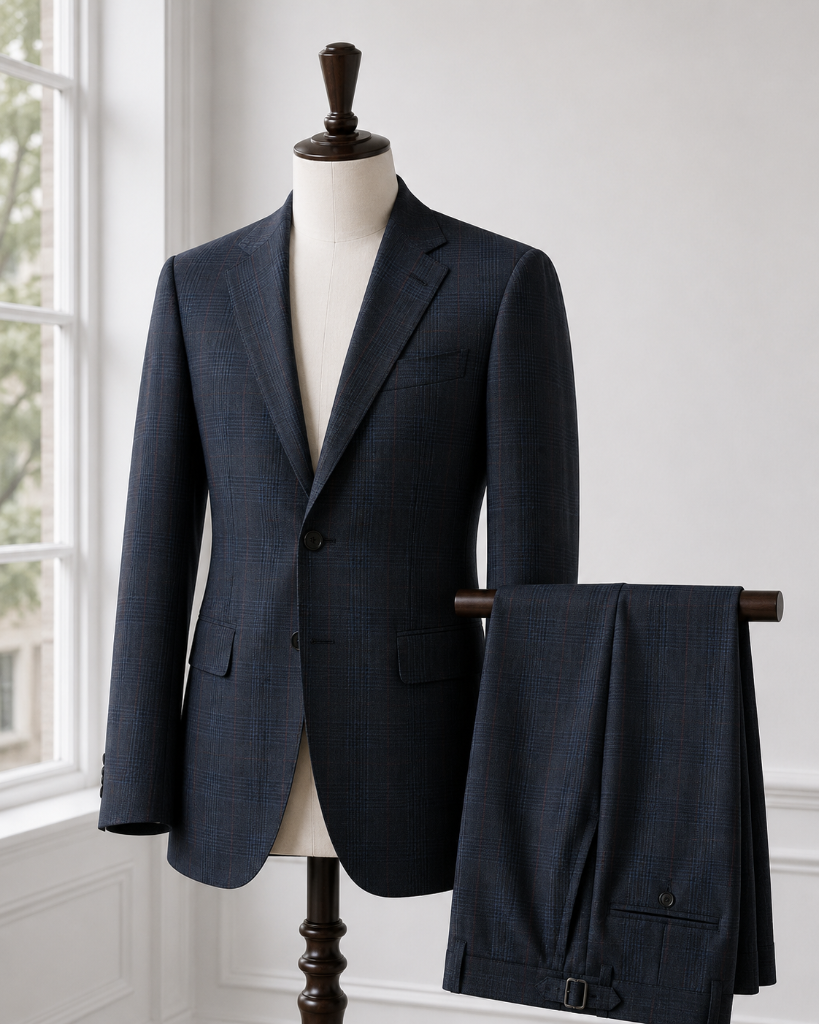 Navy Windowpane Suit