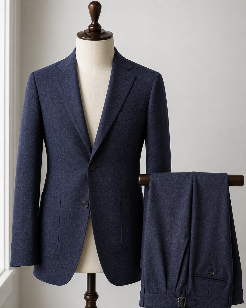 Navy Solid Twill Suit