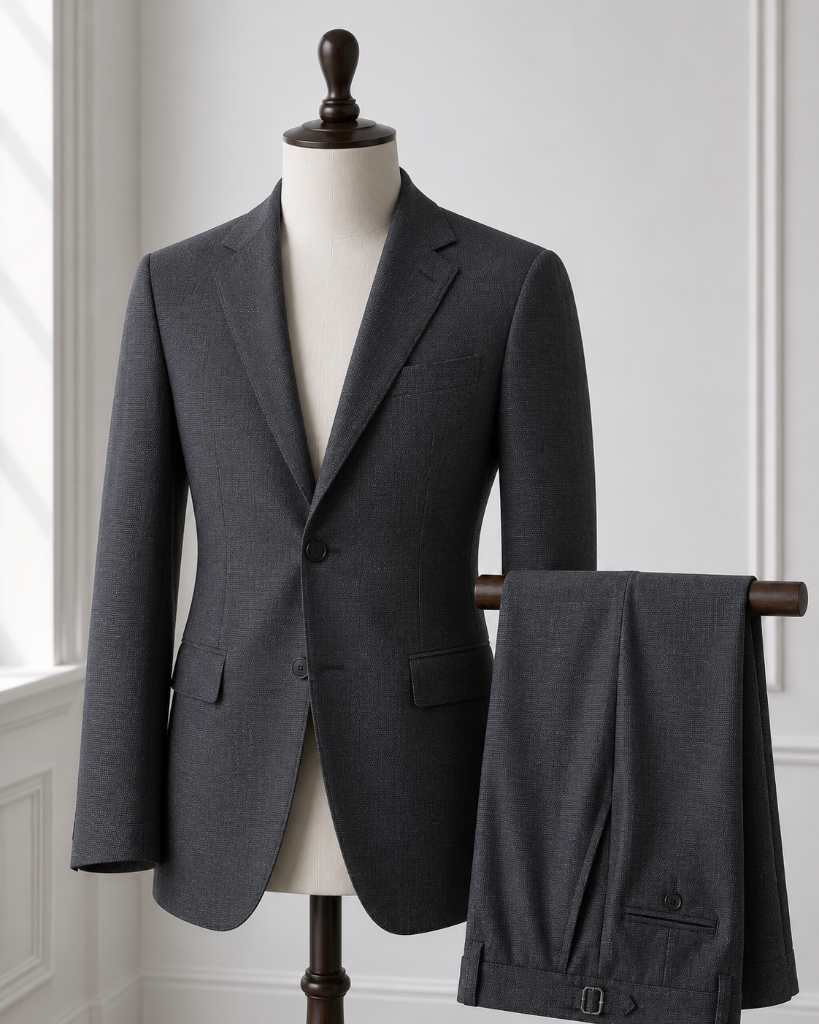 Charcoal Solid Satin Vest
