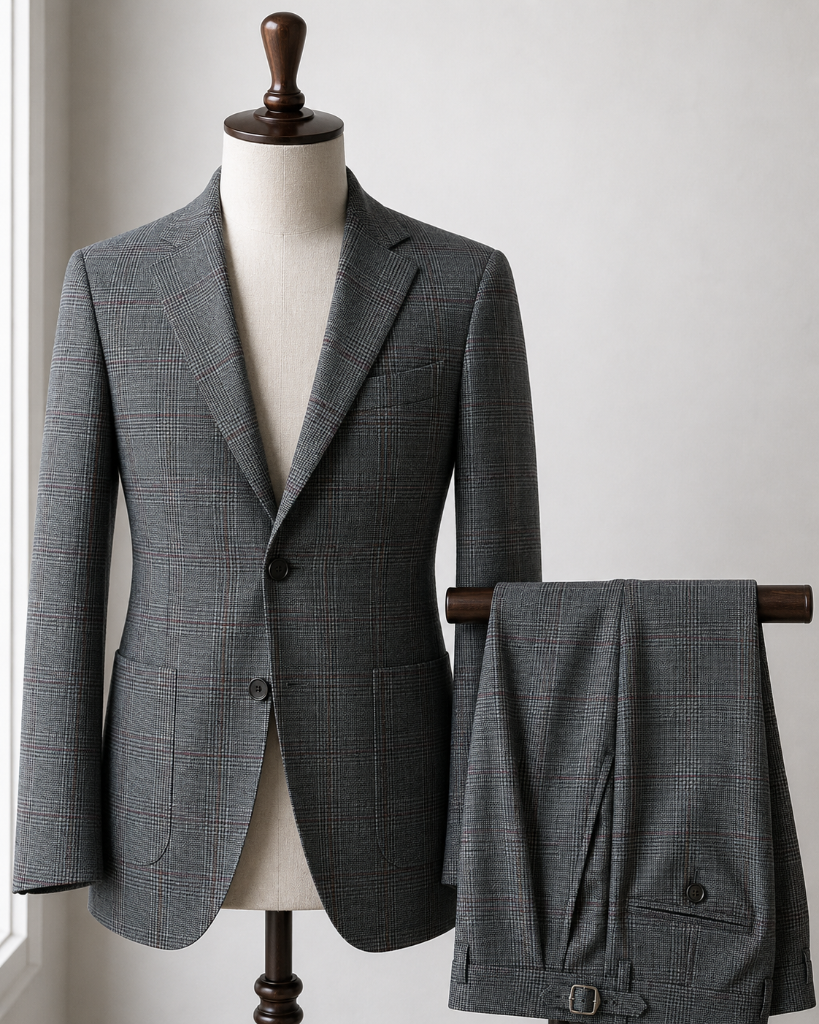 Charcoal Windowpane Twill Vest
