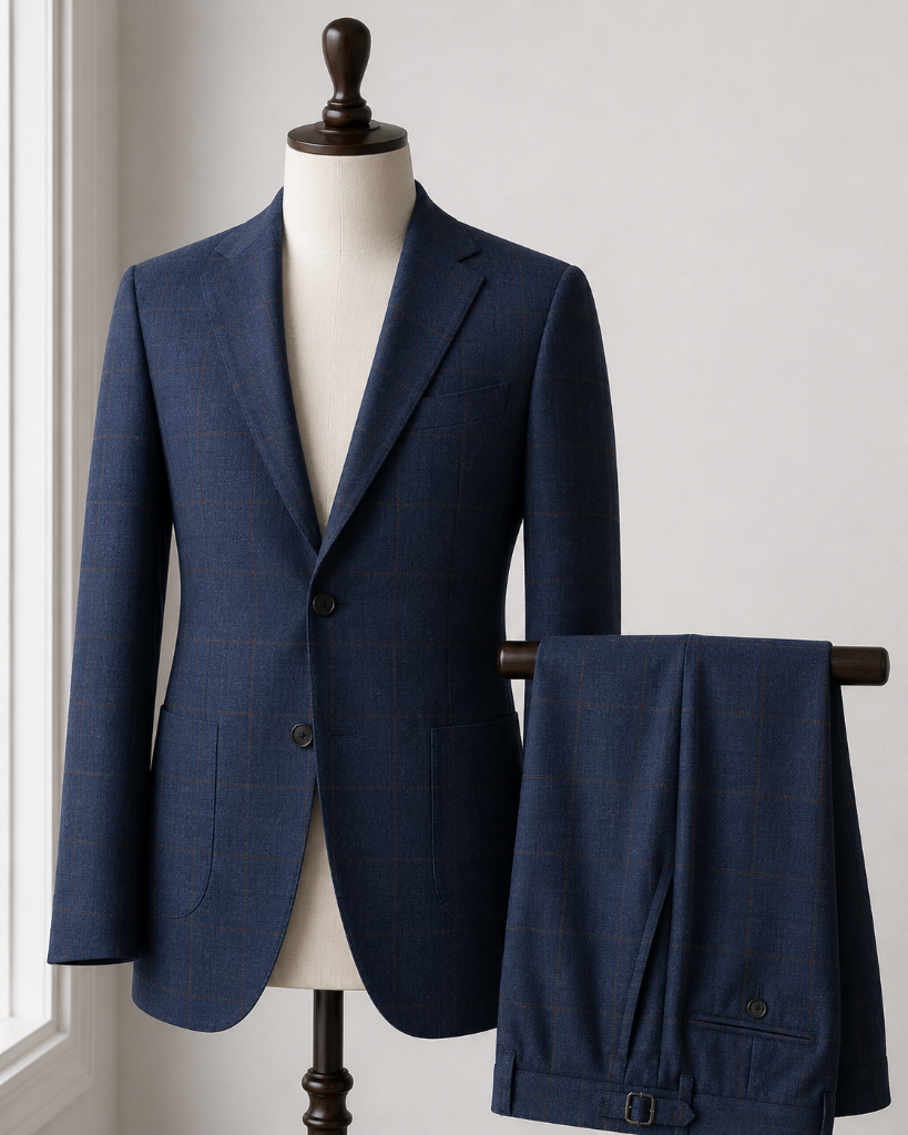 Navy Windowpane Suit