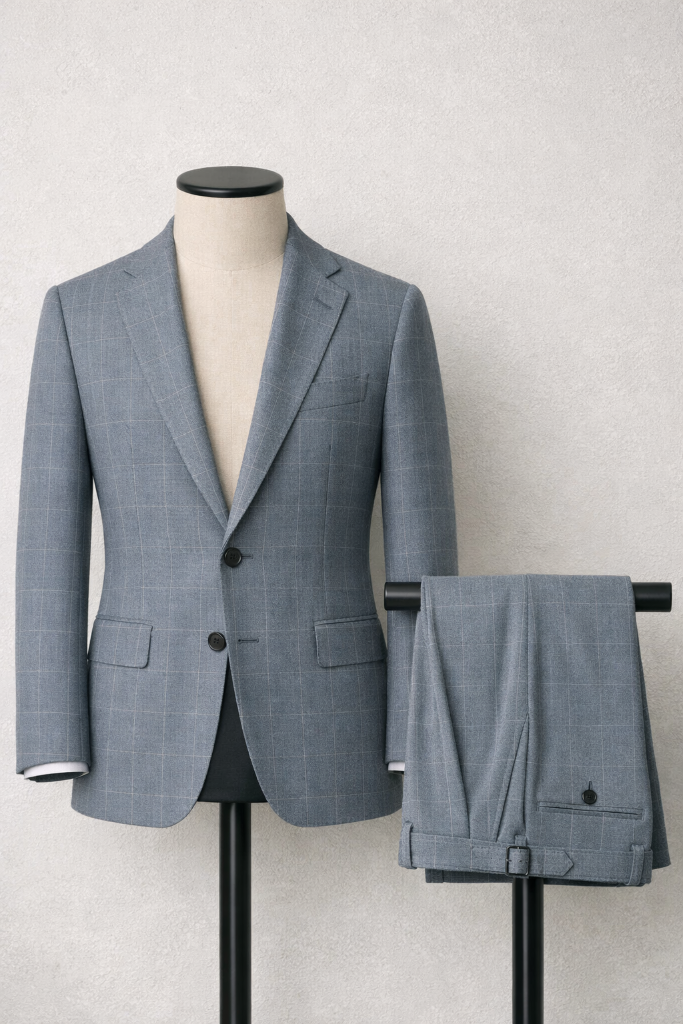 Gray Windowpane Suit