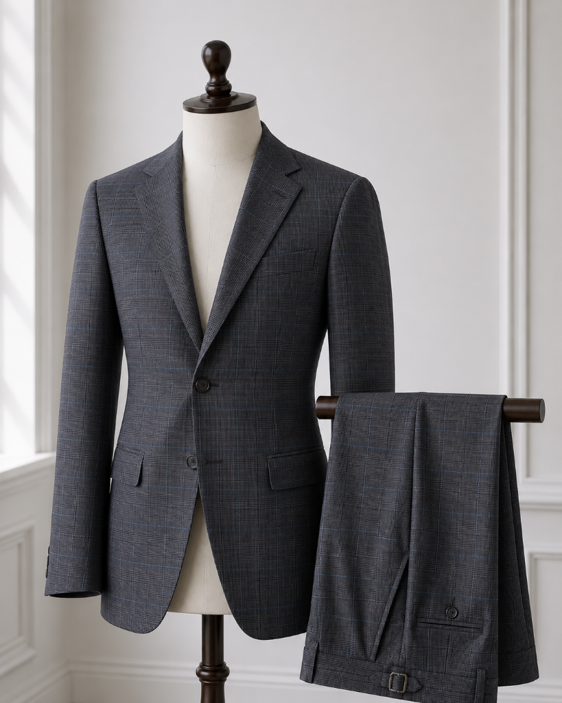 Charcoal Windowpane Twill Jacket