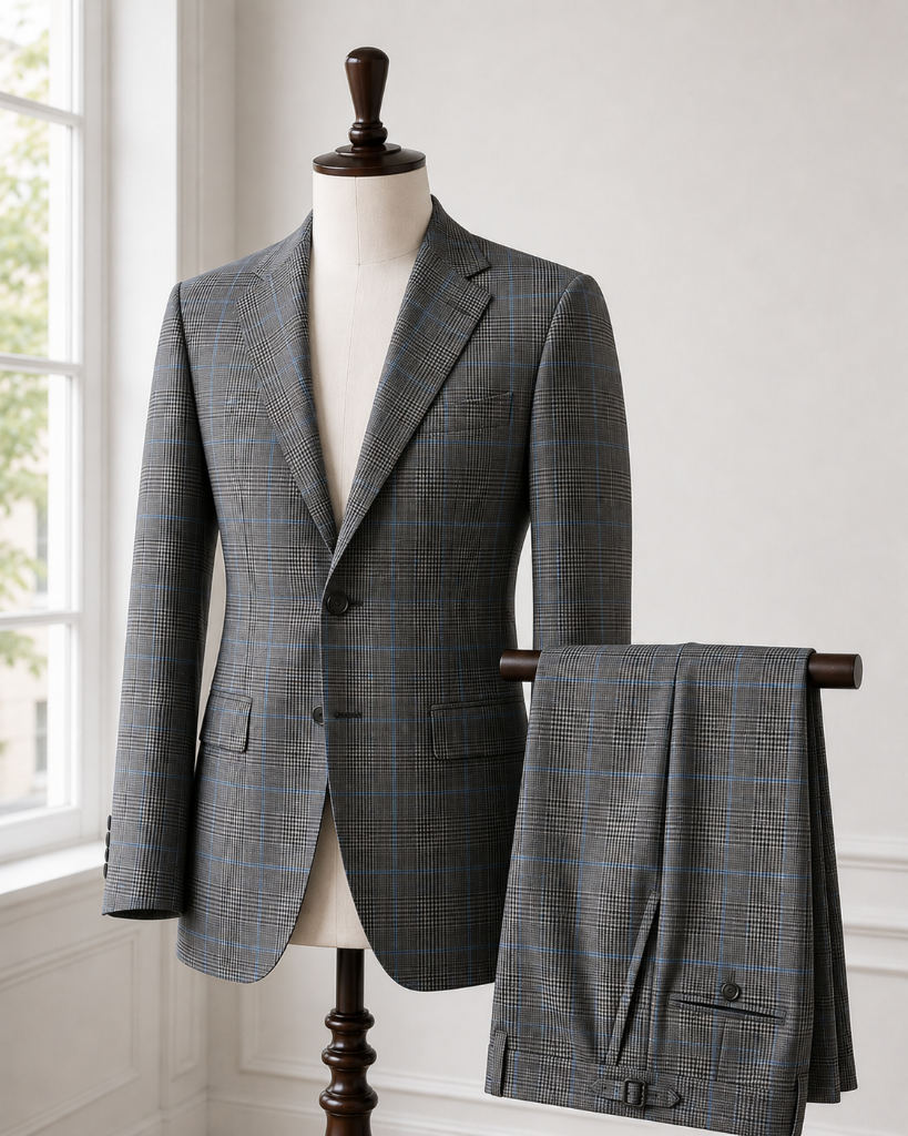 Gray Glen Plaid Twill Pants