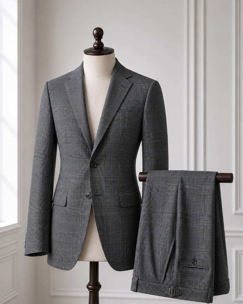 Charcoal Windowpane Twill Jacket