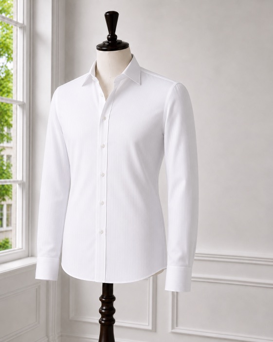 White Tonal Stripe Shirt II