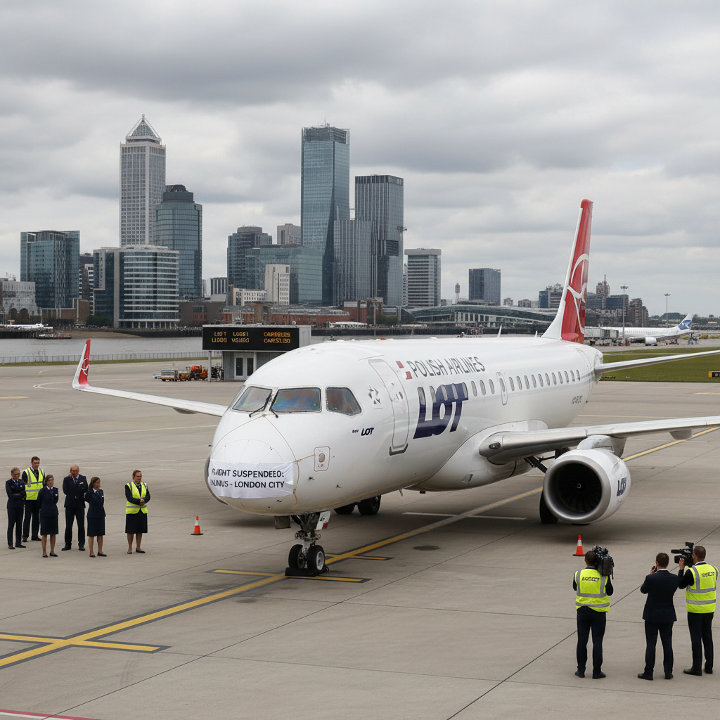 LOT stabdo skrydžius iš Vilniaus į Londono City oro uostą