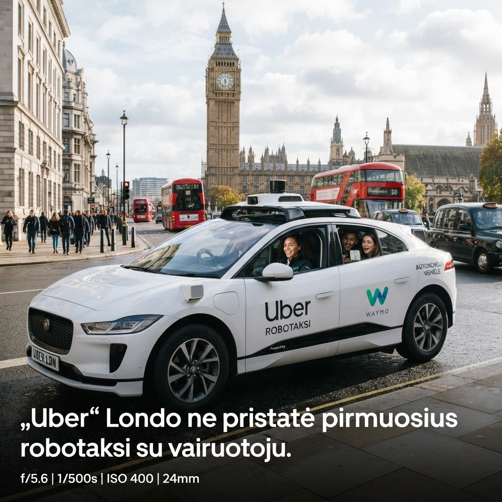„Uber“ Londone pradėjo savavaldžių taksi bandymus su saugos vairuotojais