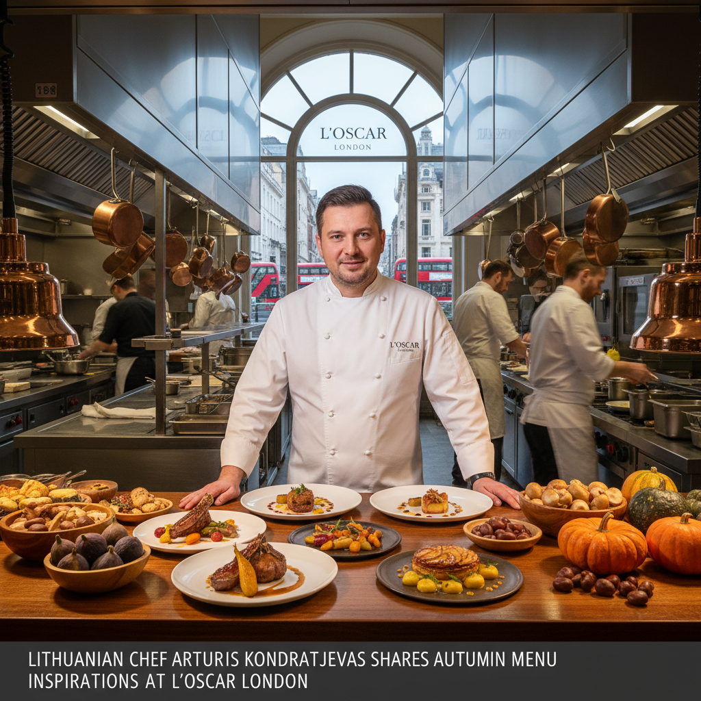 Šefas Arturas Kondratjevas pristatė naują meniu Londono „L'oscar“ restorane