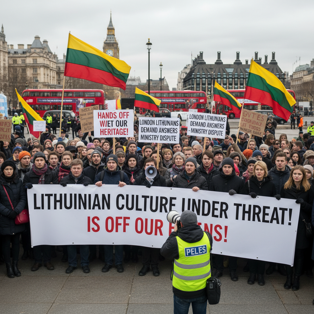 Londono lietuviai tęsia protestus dėl ministro veiksmų